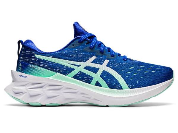 Asics Hardloopschoenen Dames, NOVABLAST Wit/Blauw - Asics Belgium Outlet | B3945827-GL